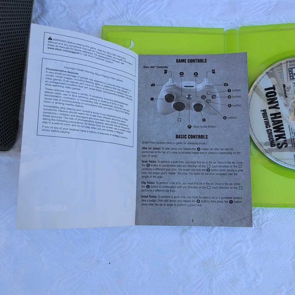 Tony Hawk Proving Ground for XBOX 360 Vintage Video Game Manual Case
